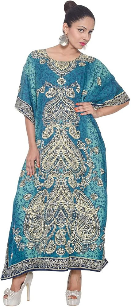 Plus Size Kaftan Dress Tunic Long Maxi Kimono Caftan Gown Nightdress Beach Party Casual Dress | Amazon (US)