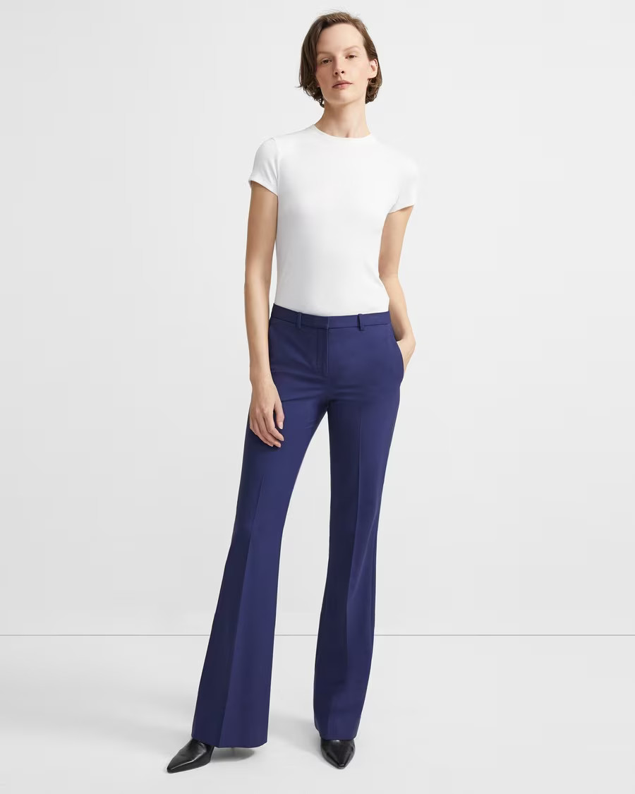 Stretch Wool Flare Pant | Theory Outlet | Theory UK