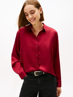 Relaxed Textured Stretch Satin Shirt | Tommy Hilfiger | Tommy Hilfiger (US)