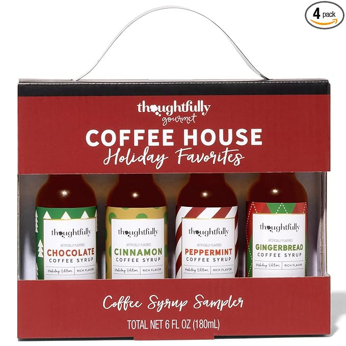 Thoughtfully Gourmet, Gourmet Holiday Coffee Syrup Gift Set, Vegan and Vegetarian, Flavoring Incl... | Amazon (US)