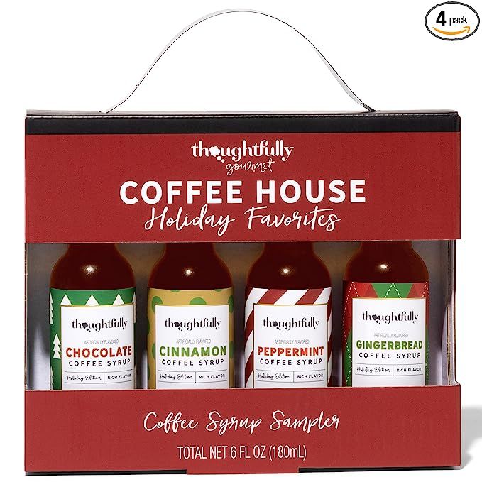 Thoughtfully Gourmet, Gourmet Holiday Coffee Syrup Gift Set, Vegan and Vegetarian, Flavoring Incl... | Amazon (US)