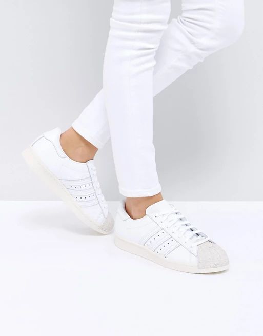 adidas Originals White Superstar 80S Sneakers With Cork Toe Cap | ASOS US