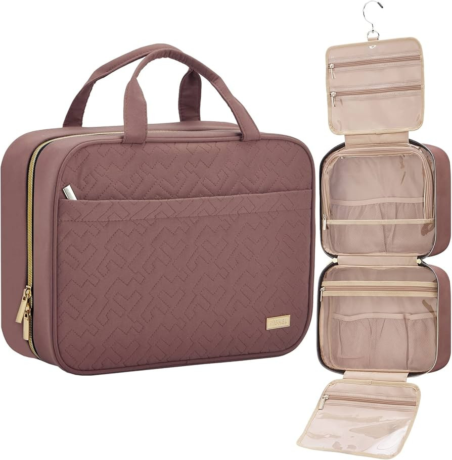NISHEL Large Hanging Travel Toiletry Bag, Portable Makeup Organizer, Cosmetic Holder for Brushes ... | Amazon (US)