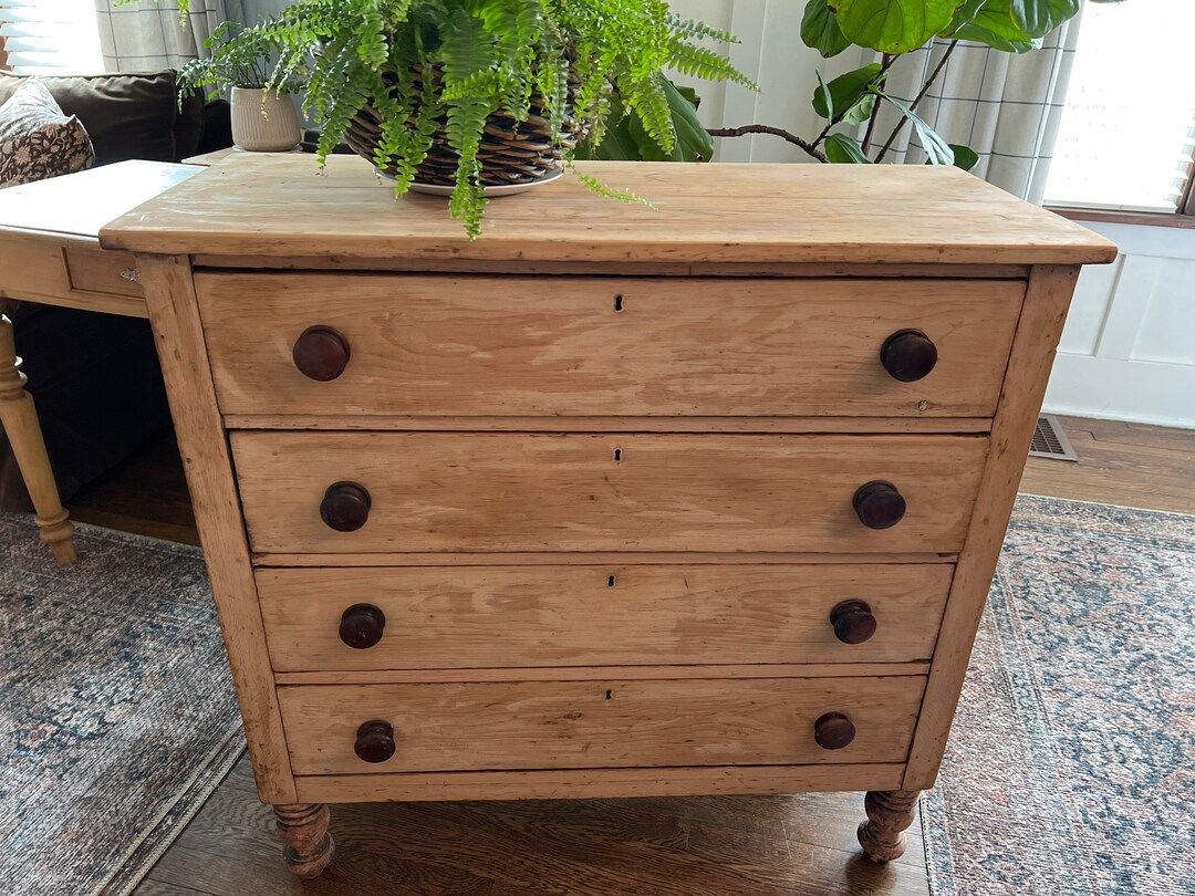 Lovely Natural Primitive Antique Dresser - Etsy | Etsy (US)