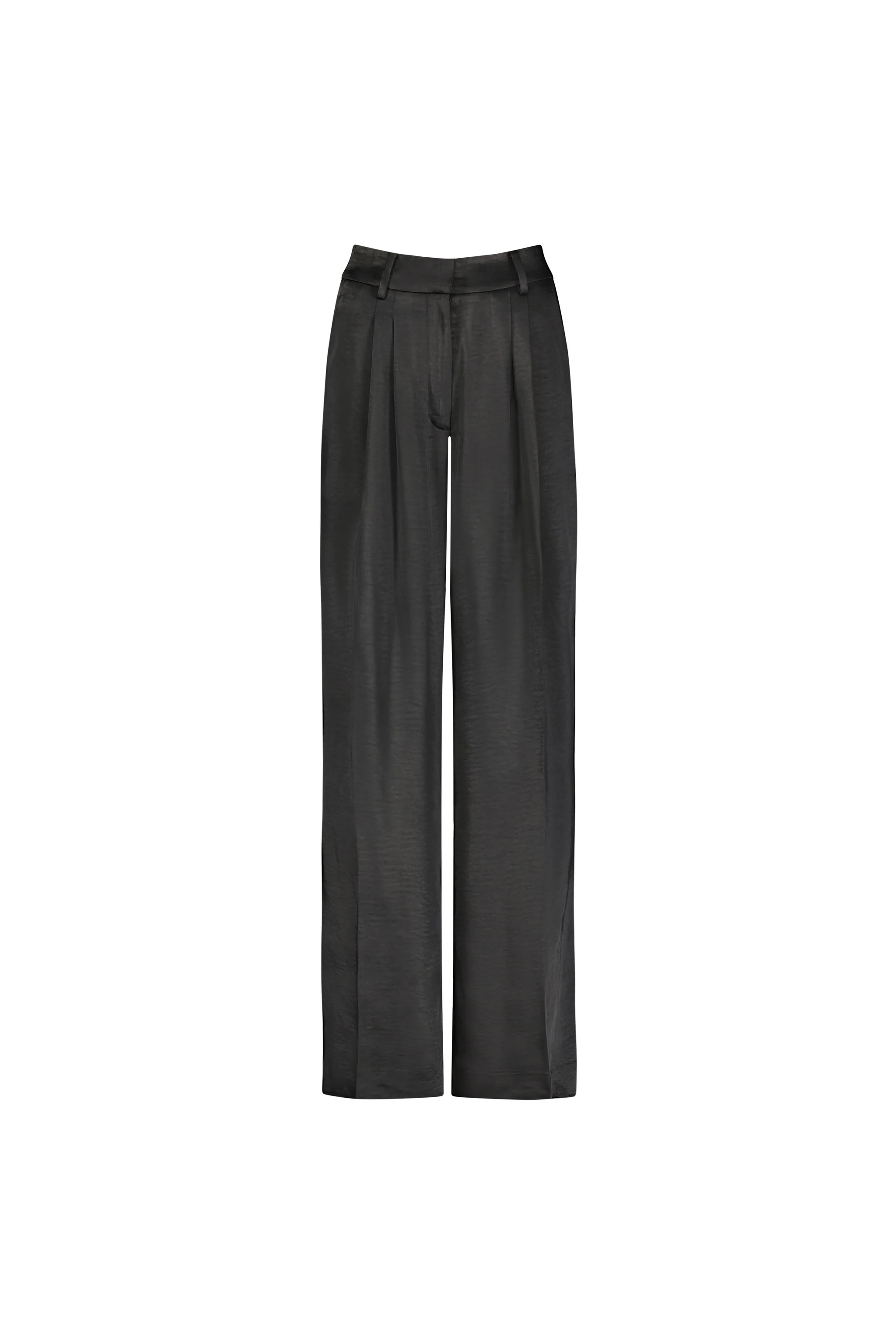 Wide Leg Black Satin Trouser | MAYSON the label