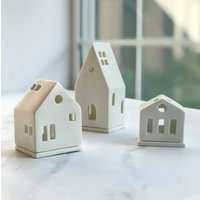 Set Of 3 White House Tea Light Holders/Ceramic House/Modern House/House Warming Gift/Night Light/Mantel Deco/Center Piece Idea/Gift Idea | Etsy (US)