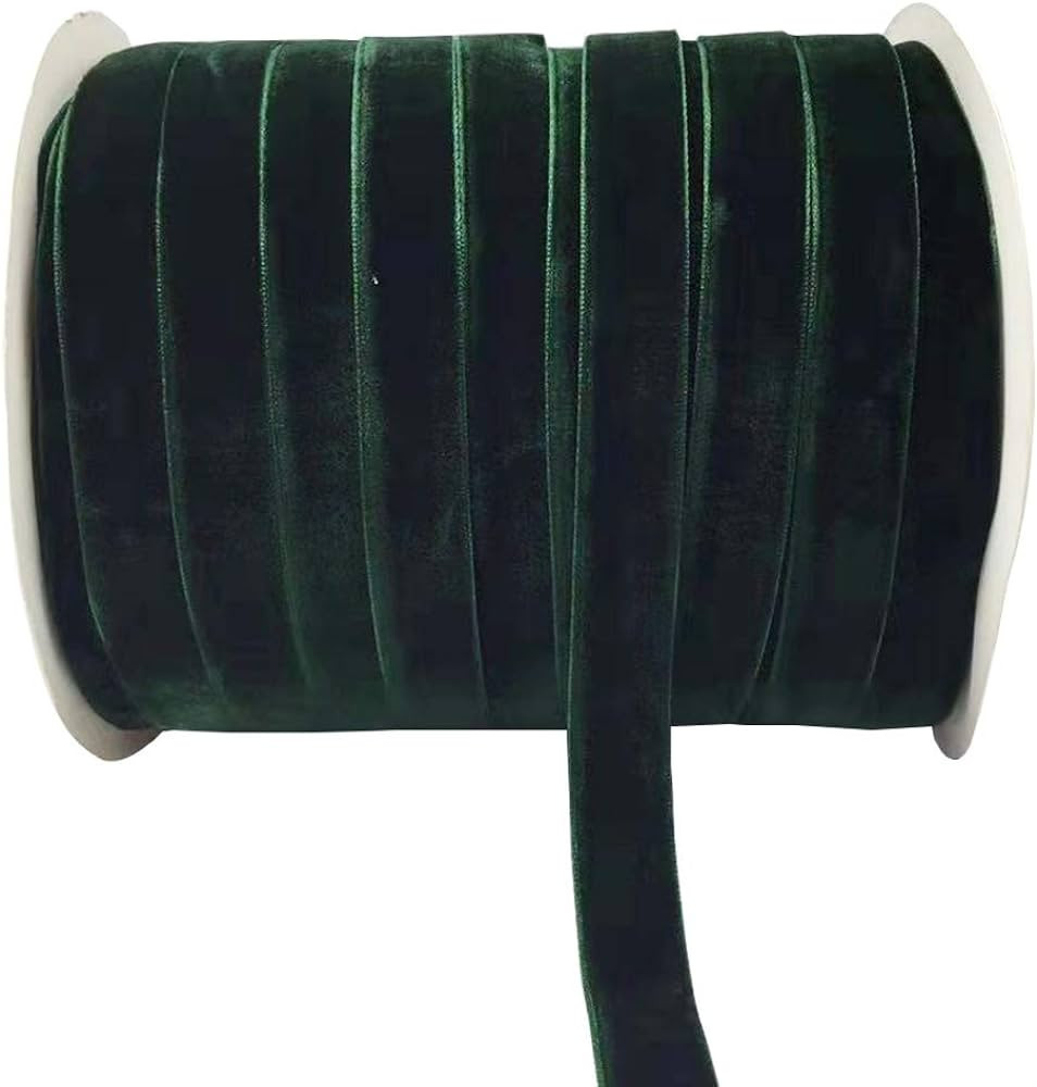 10 Yards Velvet Ribbon Spool (Dark Green, 5/8") | Amazon (US)