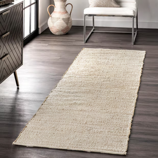 Runner Natural Handwoven Jute-Blend 2' 6" x 12' Area Rug | Rugs USA