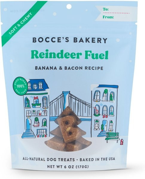 BOCCE'S BAKERY Reindeer Fuel Banana Flavored Soft & Chewy Dog Treats, 6-oz bag - Chewy.com | Chewy.com