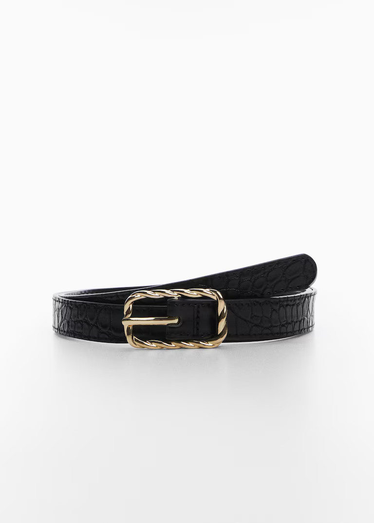 Embossed buckle belt | MANGO (UK)