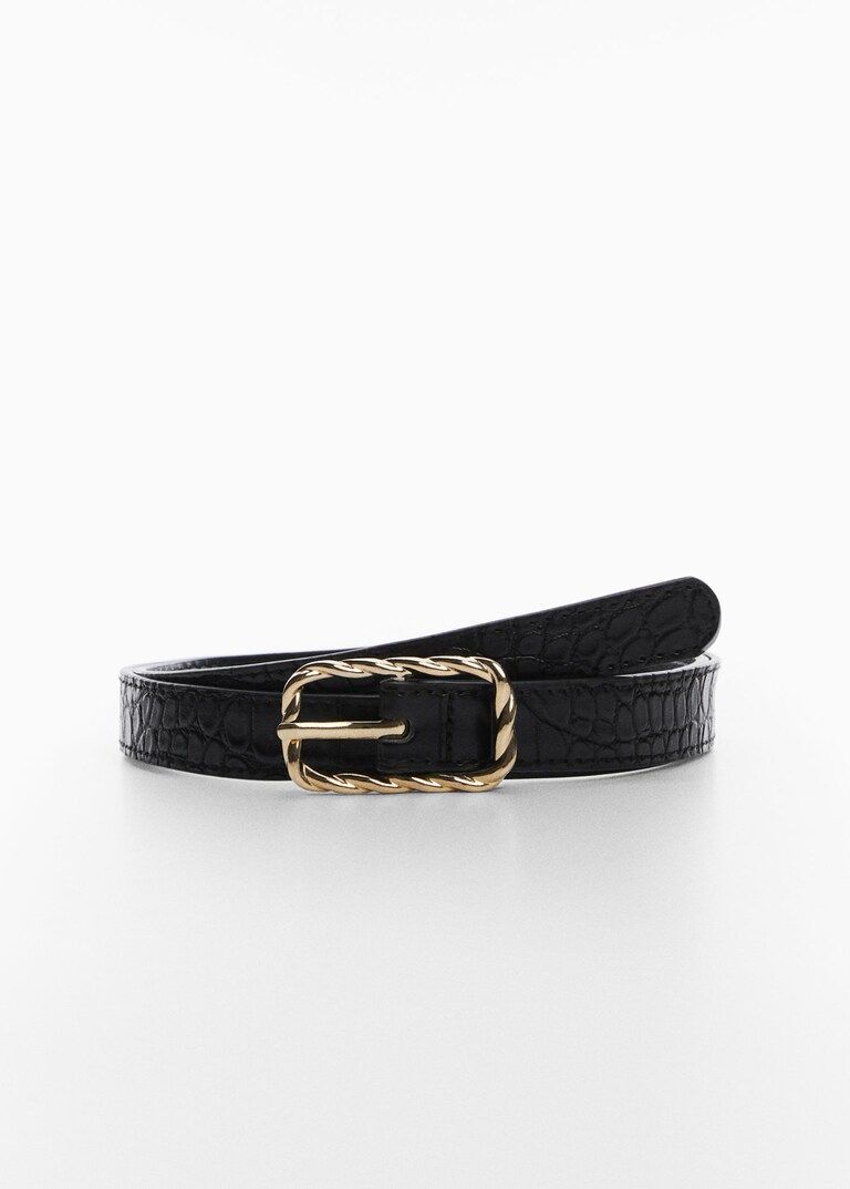 Embossed buckle belt | MANGO (UK)