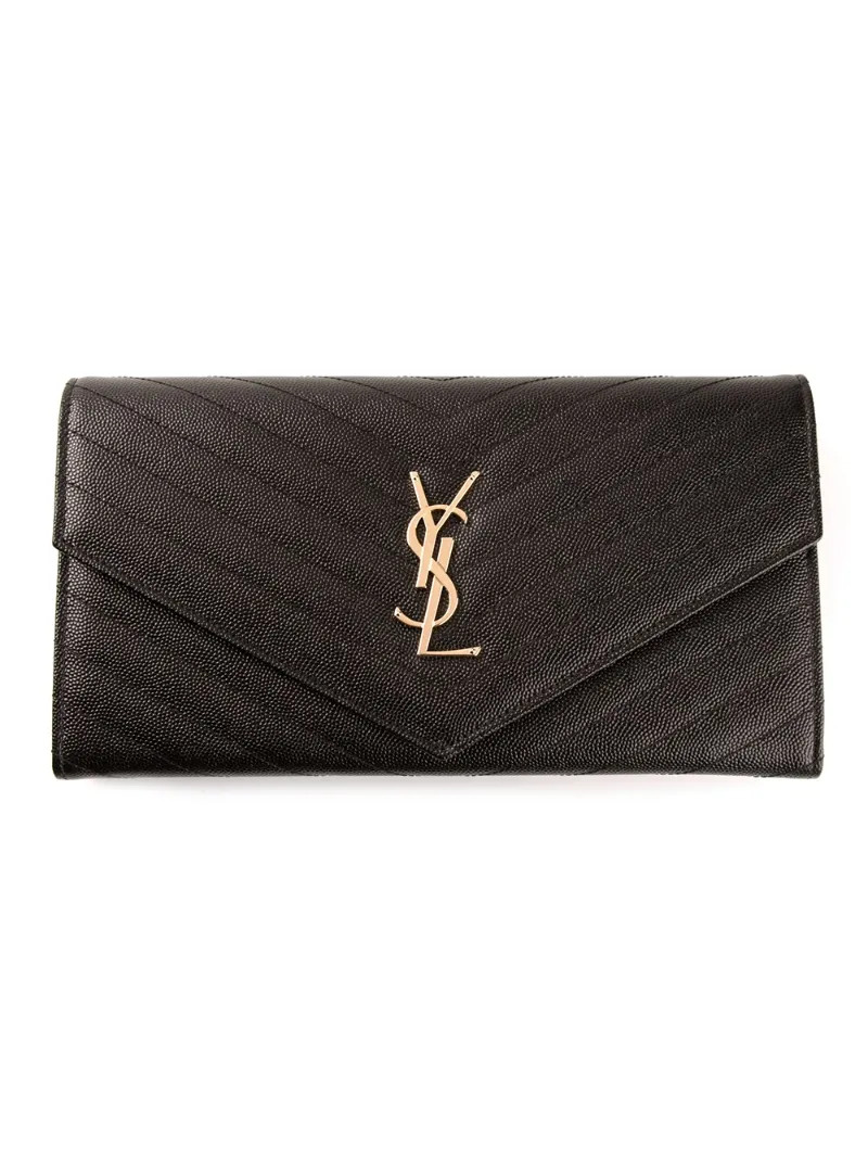 SAINT LAURENT 'Monogram Matelasse' wallet | FarFetch Global
