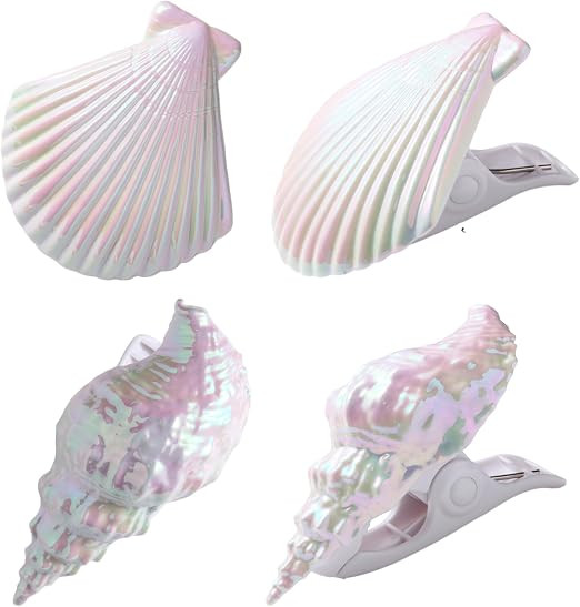 Shells Beach Towel Clips for Pool Chairs, Lounge Chairs, Drying Racks Decorative Windproof Towel ... | Amazon (US)