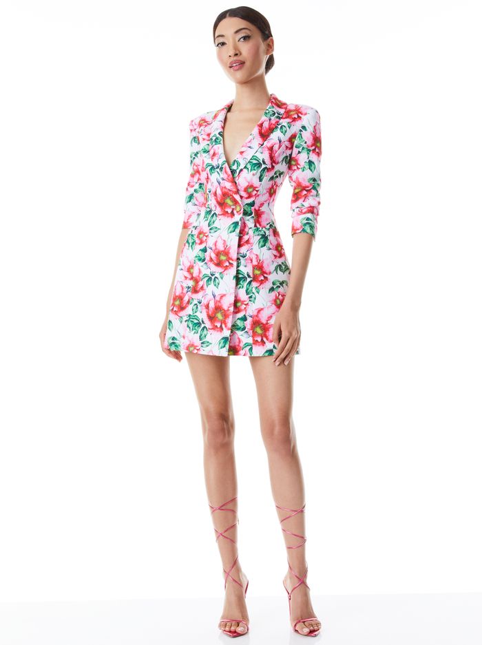 LATOYA STRONG SHOULDER BLAZER MINI DRESS | Alice + Olivia