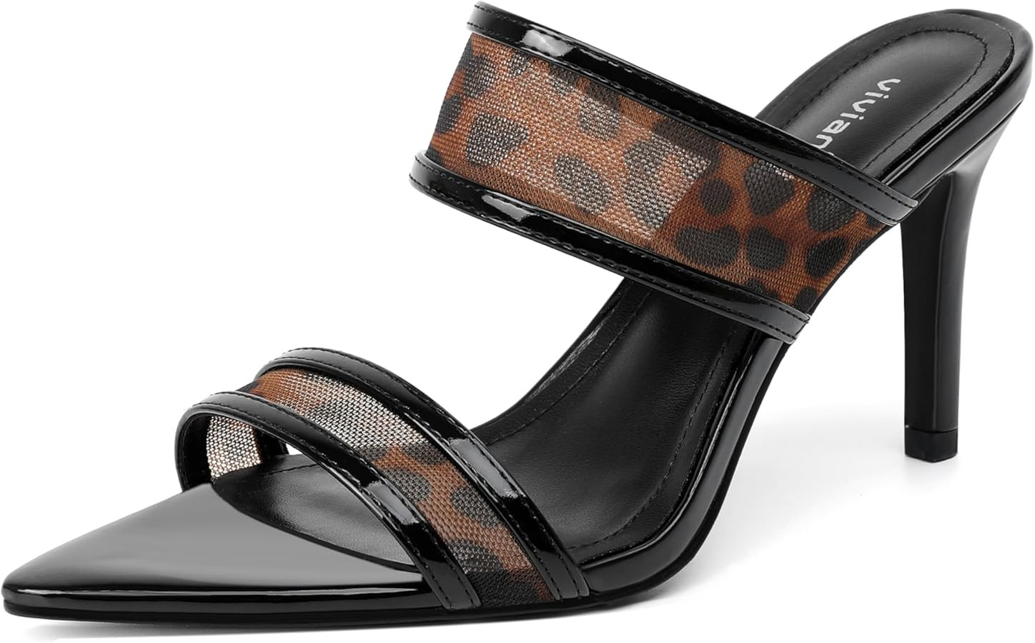 vivianly Clear Pointed Toe Heels Sandals Transparent Strap Stiletto High Heels Slip on Mules for ... | Amazon (US)