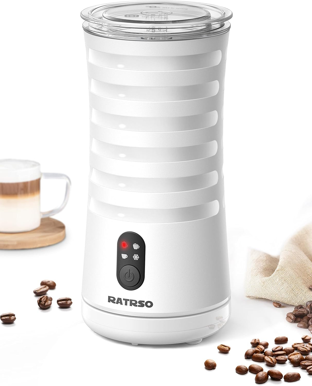 Milk Frother, RATRSO Electric Milk Steamer Soft Foam Maker with Two Whisks for Frothing and Heati... | Amazon (US)