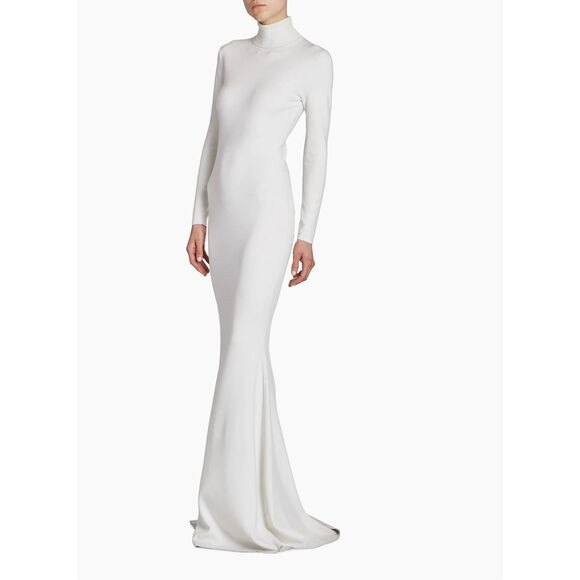 Saint Laurent Paris Turtle Neck Long Sleeve Maxi Dress Off White Medium $3990 | Poshmark