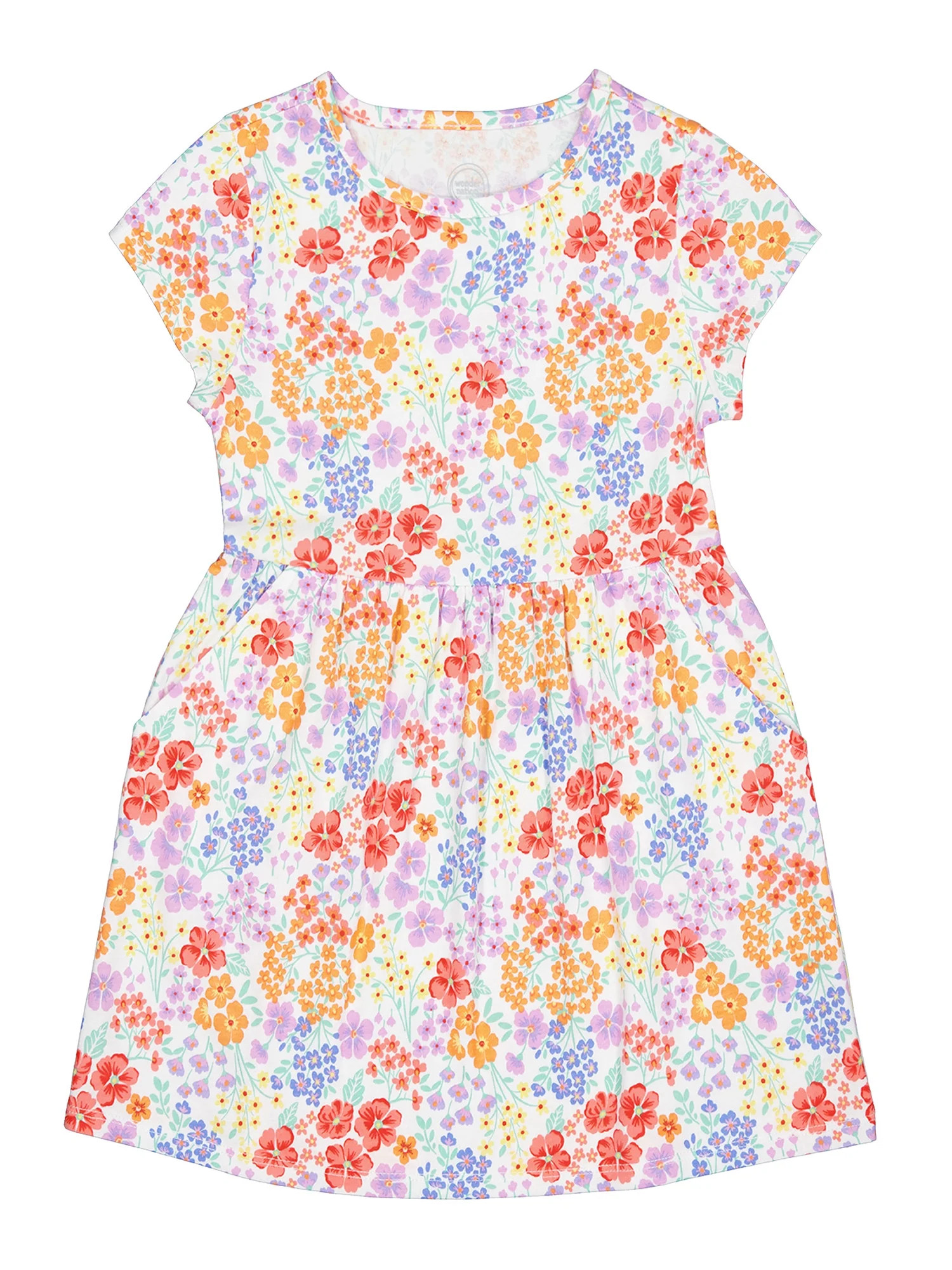 Wonder Nation Girls Short Sleeve Play Dress, Sizes 4-18 & Plus | Walmart (US)