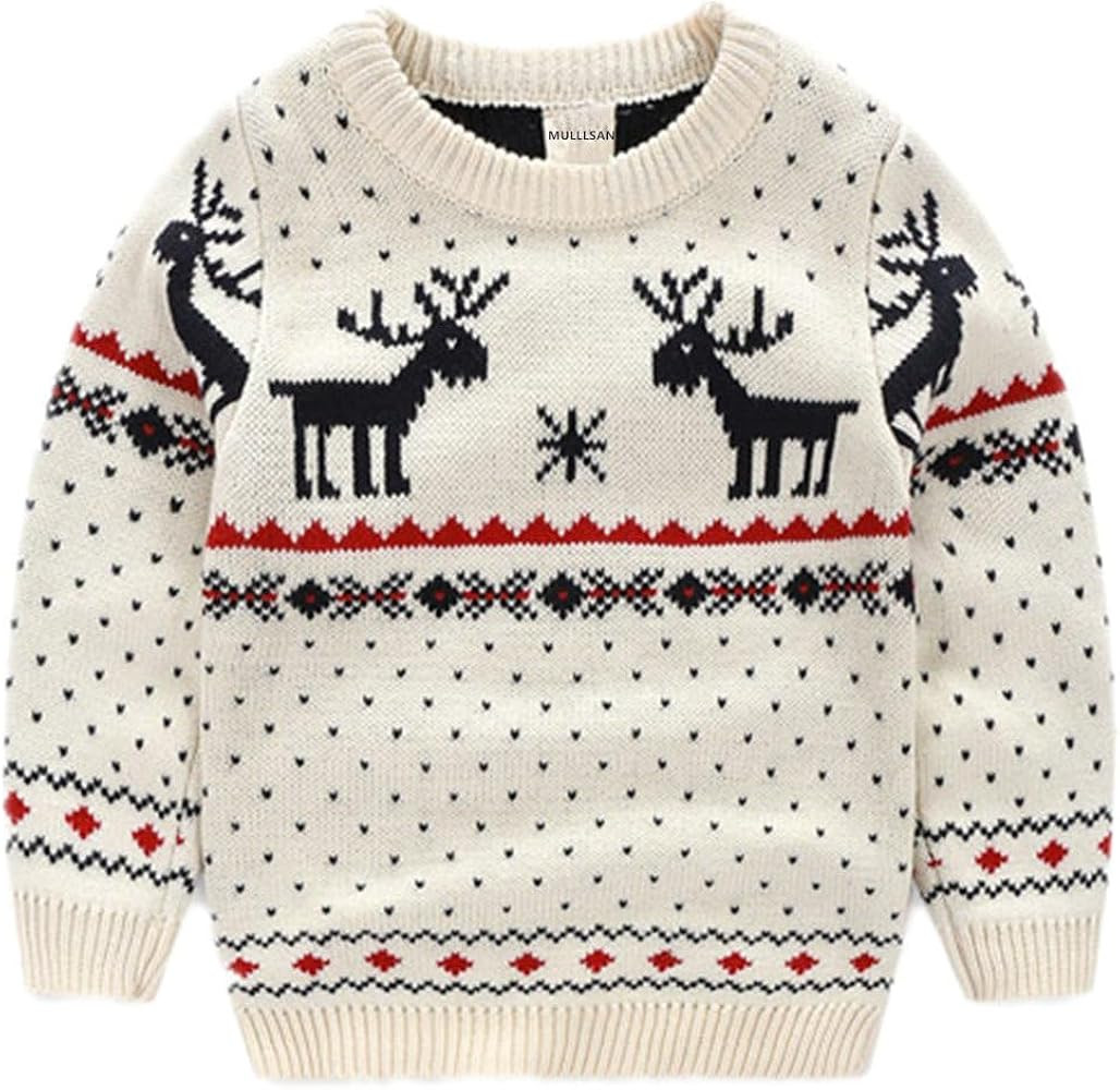 MULLSAN® Children's Fireplace Lovely Sweater For Christmas Best Gift (5T, White) | Amazon (US)
