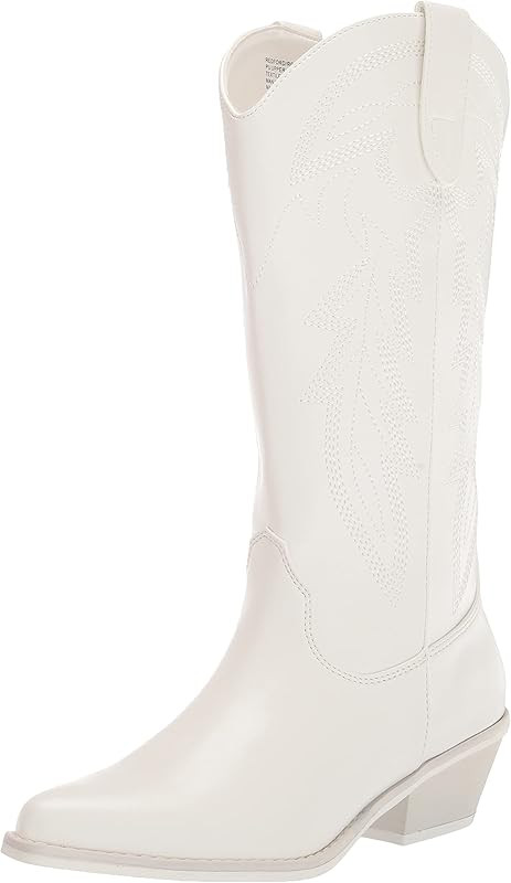 Amazon.com | Madden Girl Women's Redford Fashion Boot, White Paris, 8 | Mid-Calf | Amazon (US)