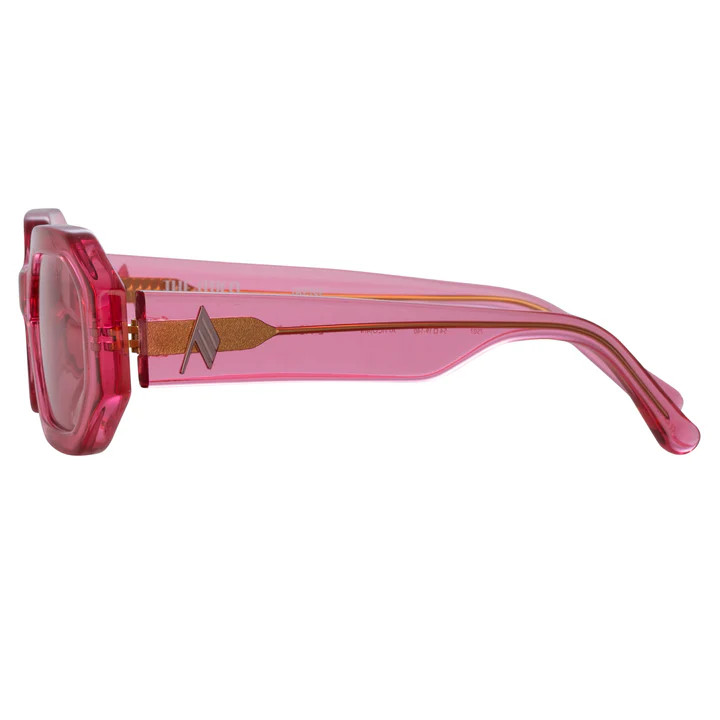 The Attico Irene Angular Sunglasses in Strawberry | Linda Farrow