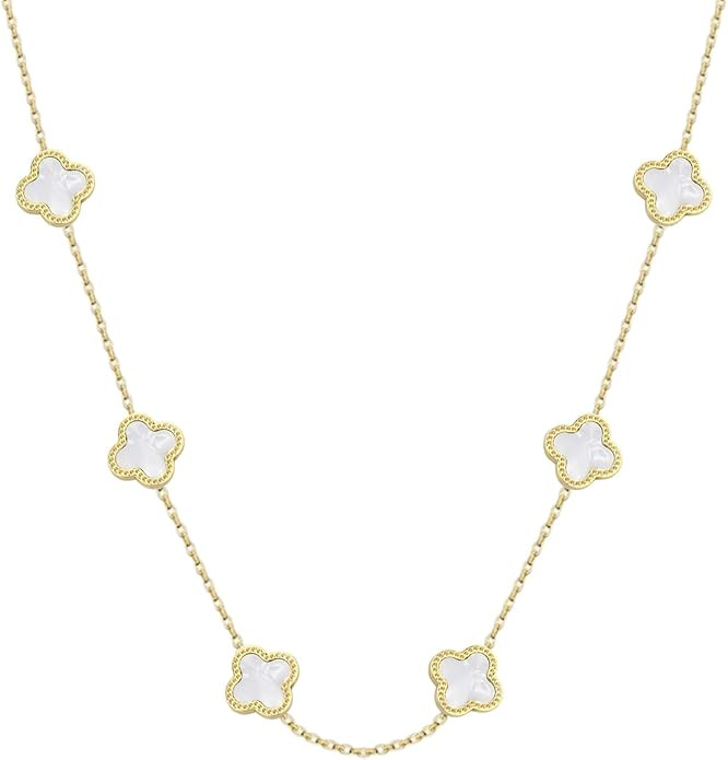 HighSpark Four Leaf Clover Choker Necklace | 18K Gold Plated Clover Necklace for Women | Lovely G... | Amazon (US)