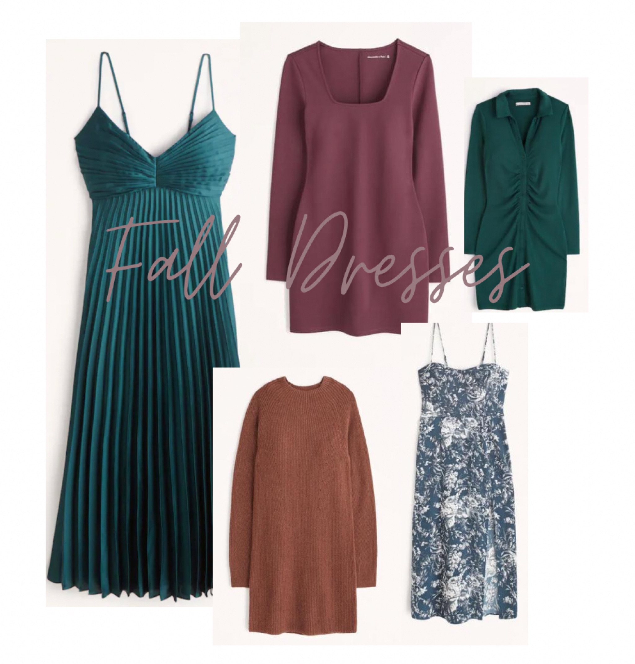 Fall dresses from Abercrombie! 
Midi dress, sweater dress, floral print, emerald green, pleated, formal, casual



#LTKstyletip #LTKworkwear #LTKwedding
