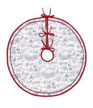 x Darby Fallon Clark Toile Reversible 29" Diameter Tree Skirt | Dillard's