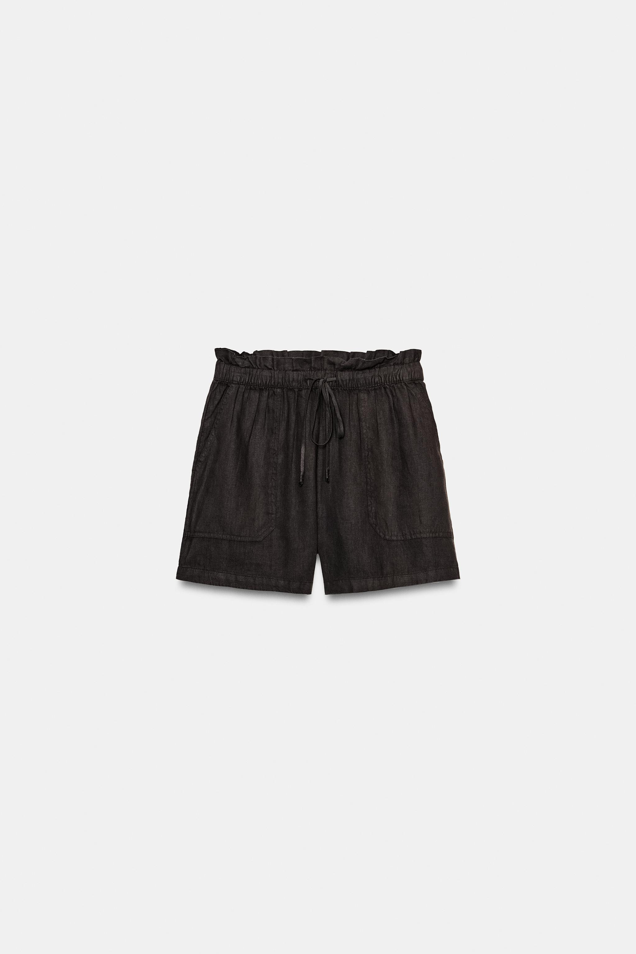 ZW COLLECTION LINEN SHORTS | Zara US