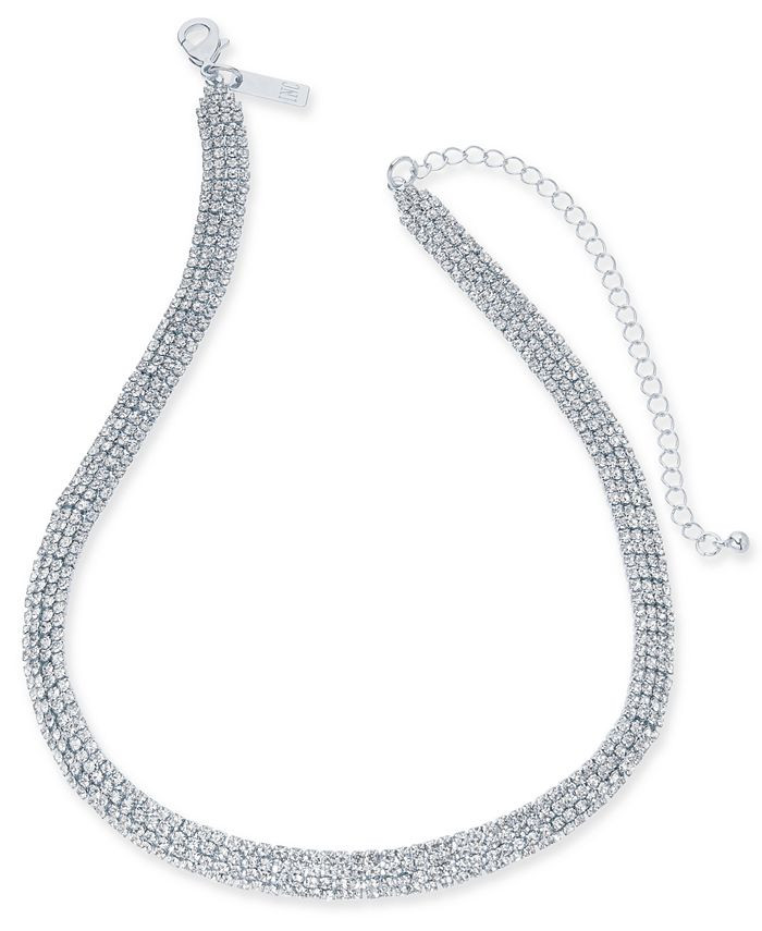 INC International Concepts Rhinestone Mesh Statement Necklace, 15 | Macys (US)