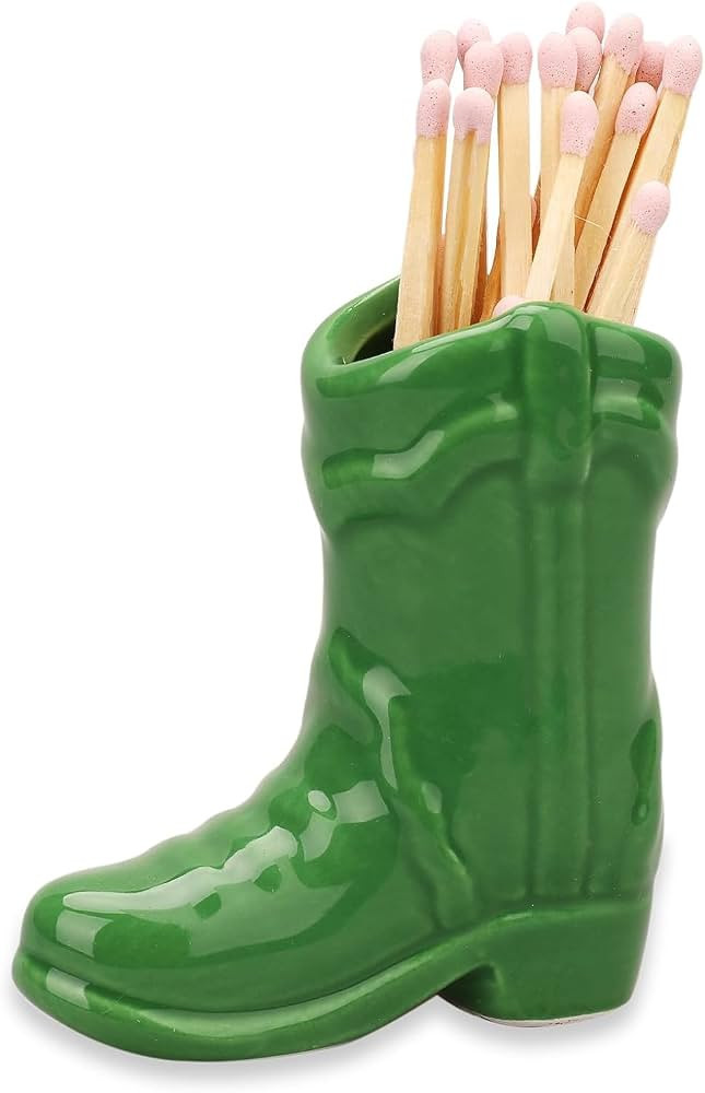DIYCAM Cowboy Boot Match Holder, Bathroom Match Holder, Decorative Matches Holder, Matches Box, C... | Amazon (US)