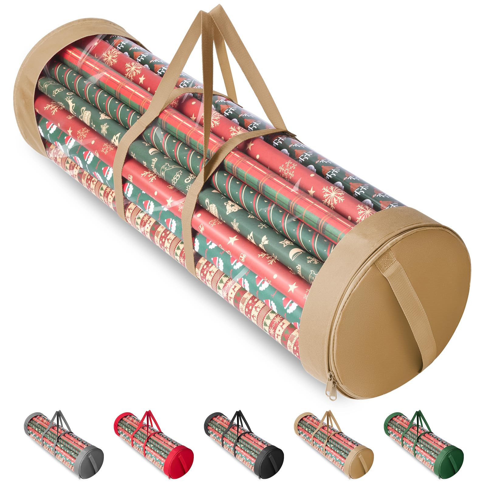 BALEINE Christmas Wrapping Paper Organizer Storage, 41" Gift Wrapping Paper Storage Containers, C... | Amazon (US)