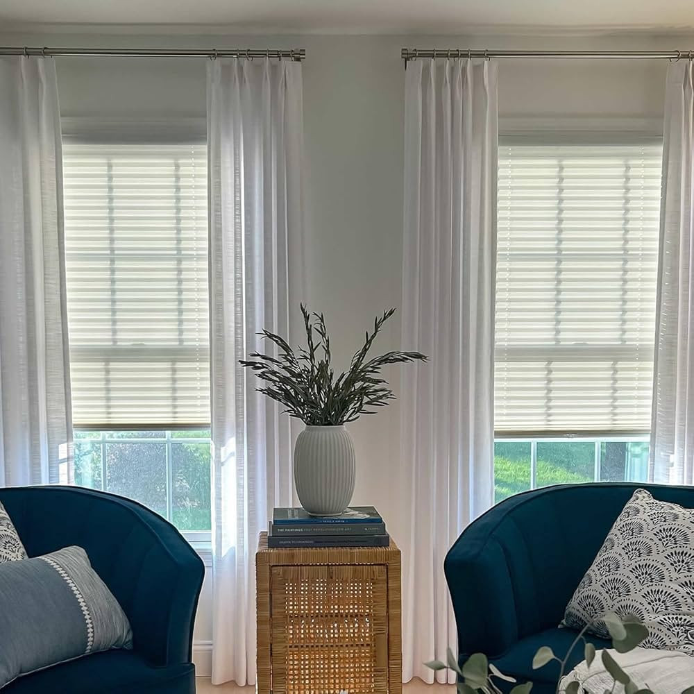 TWOPAGES 52 W x 96 L inch Pinch Pleat Unlined Darkening Drape Faux Linen Curtain Drapery Panel fo... | Amazon (US)