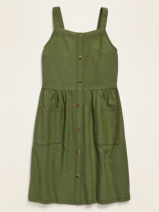 Sleeveless Button-Front Dress for Girls | Old Navy (US)