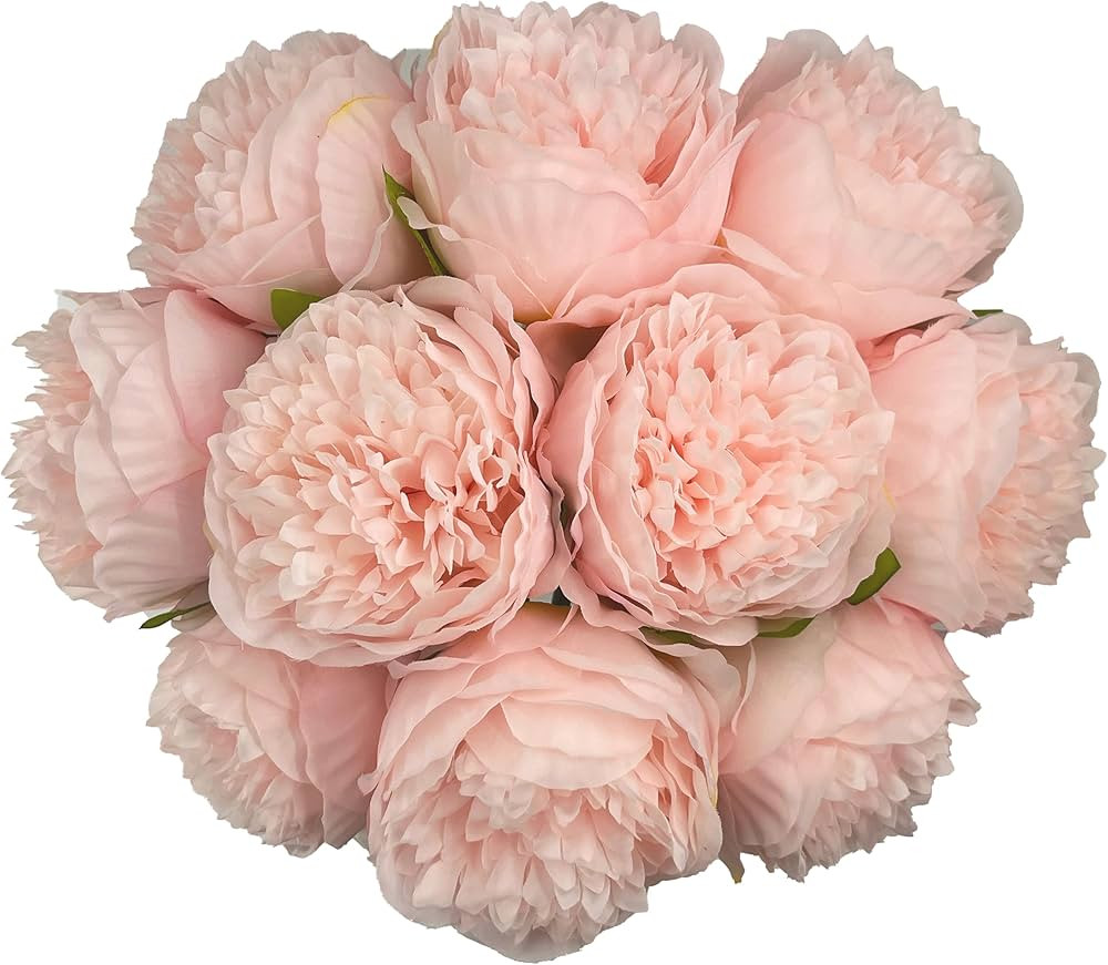 2 Bouquet 10Heads Artificial Fake Peony Flowers Silk Faux Pink Flower for Home Office Party Weddi... | Amazon (CA)