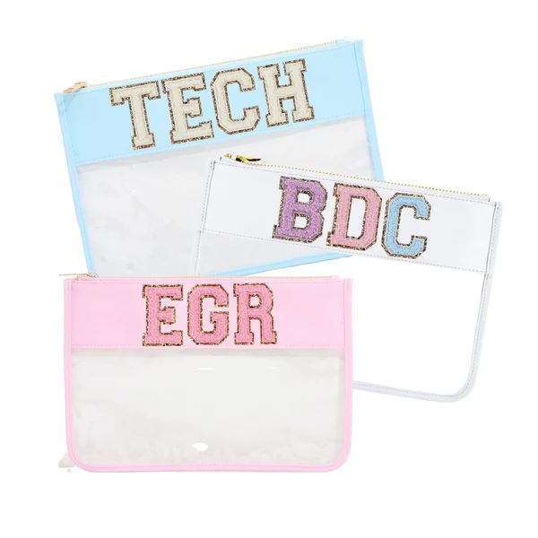 Nylon Clear Pouch with Patches | Sprinkled With Pink