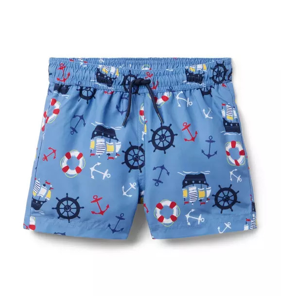 Recycled Pirate Ship Swim Trunk | Janie and Jack