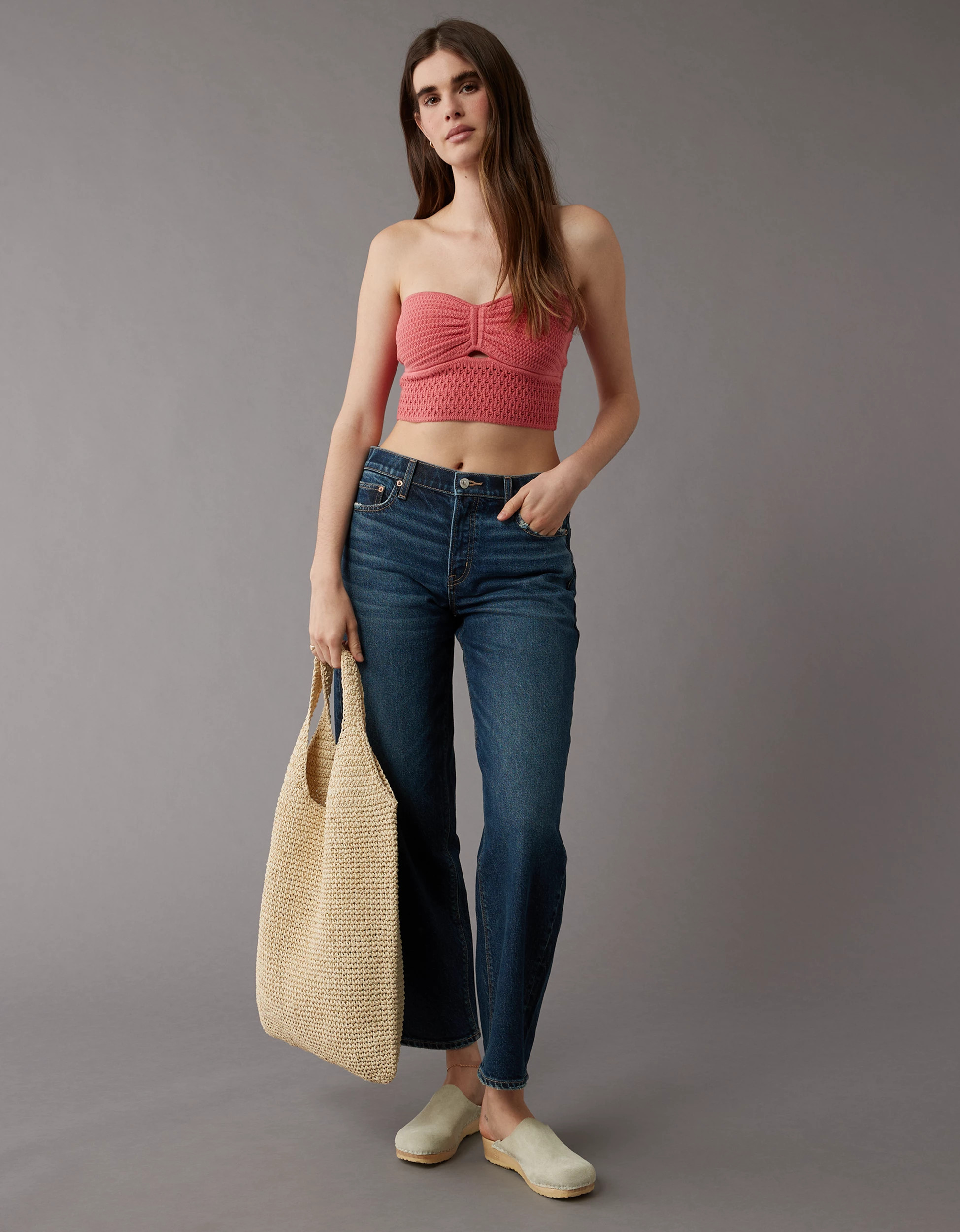 AE Cinch Front Crochet Tube Top | American Eagle Outfitters (US & CA)