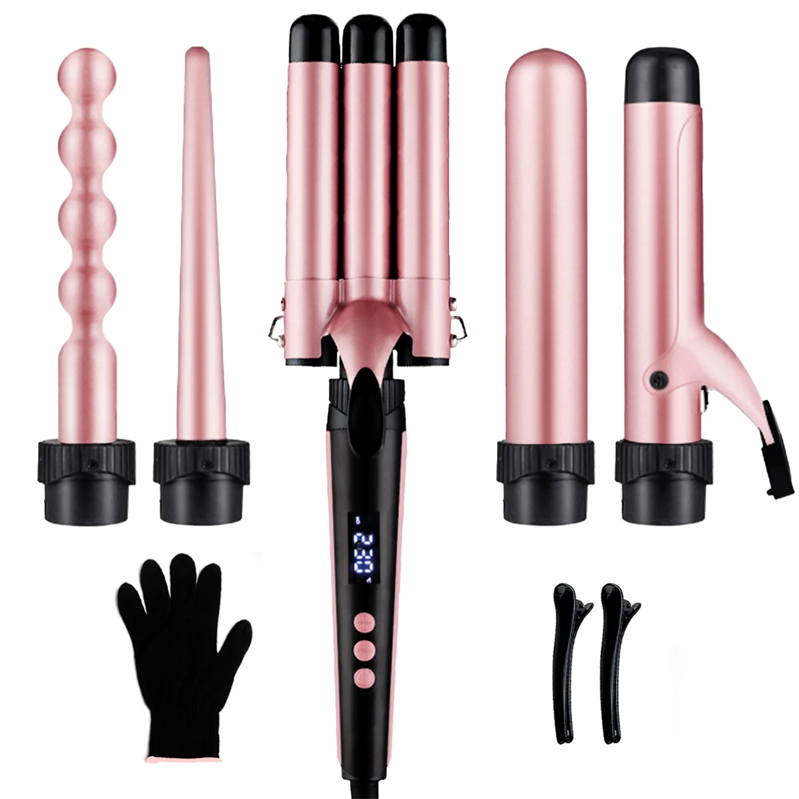 5-IN-1 Curling Iron Professional Curling Wand Set Instant Heat Up Hair Curler with 5 Interchangea... | Walmart (US)
