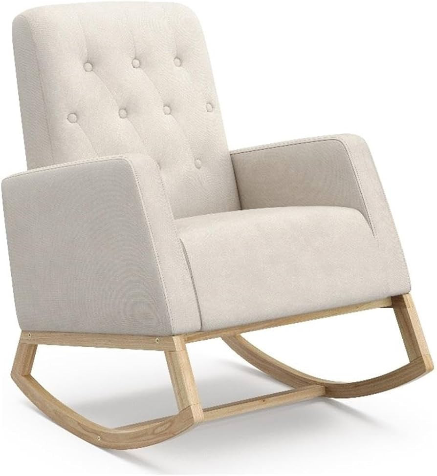 Storkcraft Northern Lights Premium Upholstered Nursery Rocking Chair (Ivory with Natural) – Sty... | Amazon (US)
