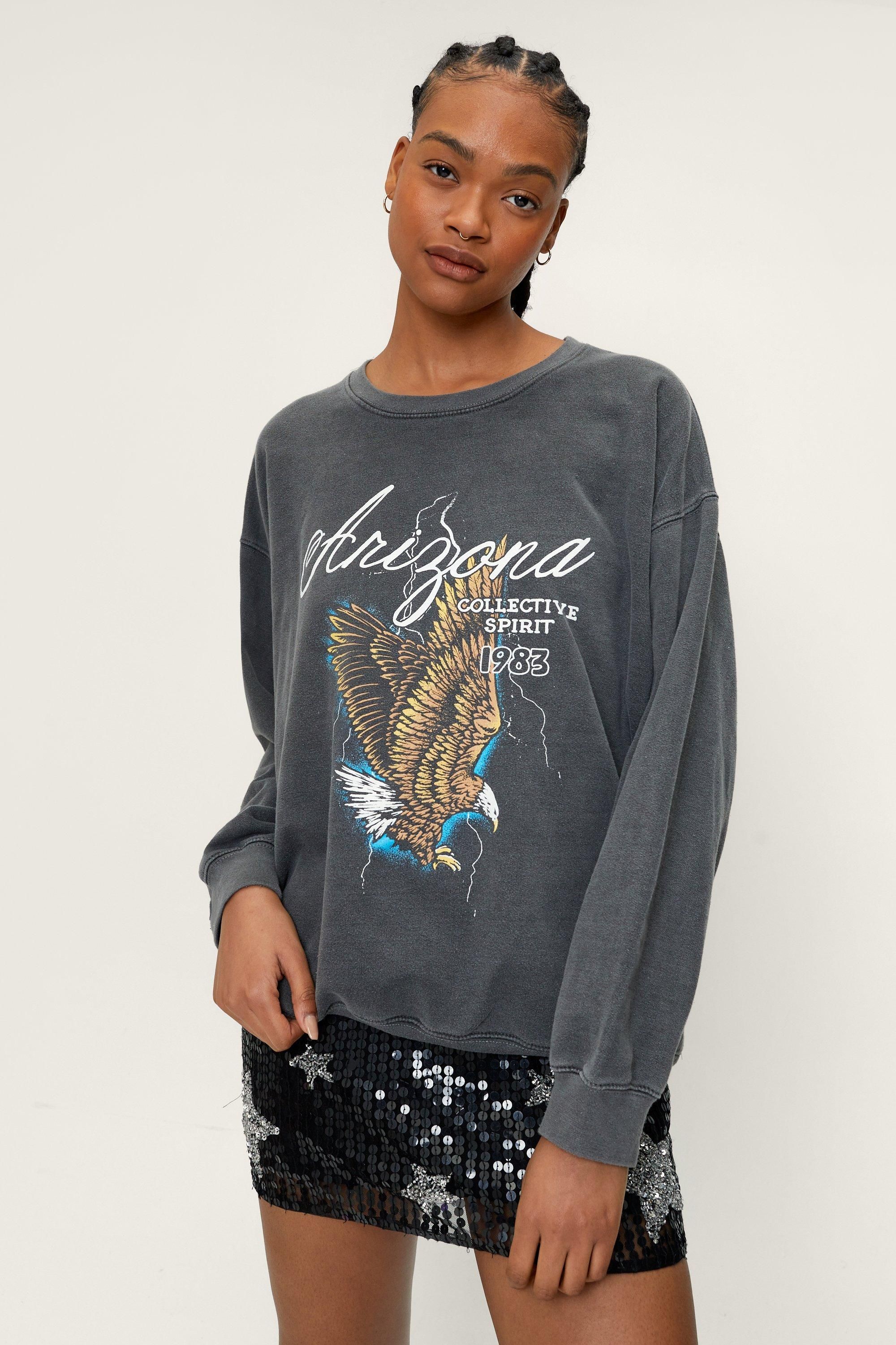 Arizona Graphic Overdyed Long Sleeve Sweatshirt | Nasty Gal (US)