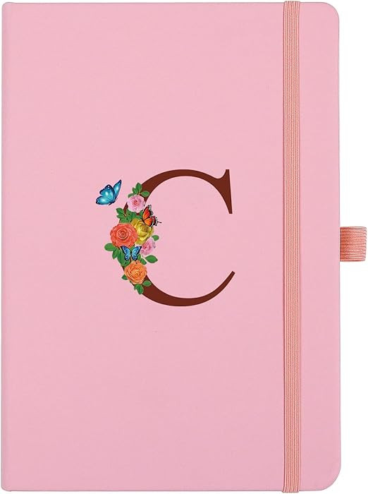 Pink Notebook for Women, 5.7"X8.3" A5 Journal Notebook with Letter C, Dual-Sided Writing Notebook... | Amazon (US)