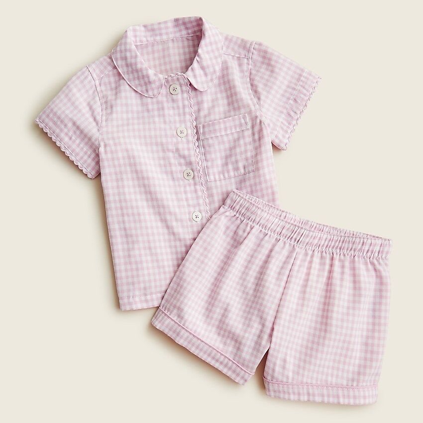 Girls' button-front short-sleeve pajama set | J.Crew US