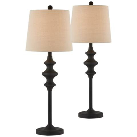 Forty West Brandon 33" Black Buffet Table Lamps Set of 2 | Lamps Plus