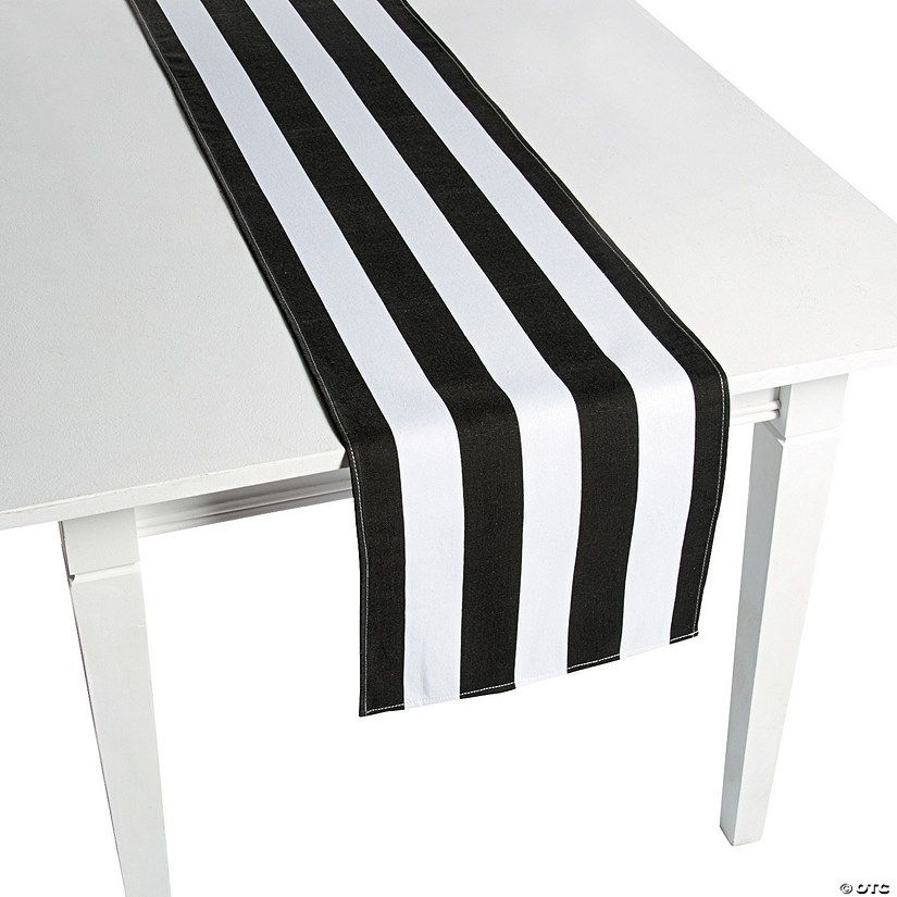 Black & White Striped Table Runners - 3 Pc. | Oriental Trading Company
