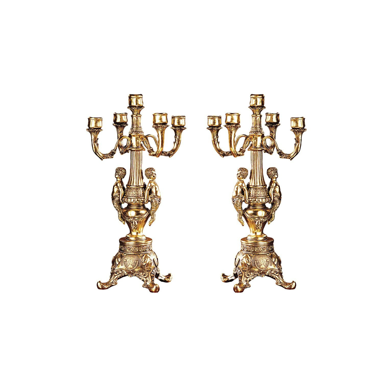 Design Toscano Grande Chateau Beaumont Candelabra Candle Holders, Set of Two, 20 Inch Tall, Cast ... | Amazon (US)