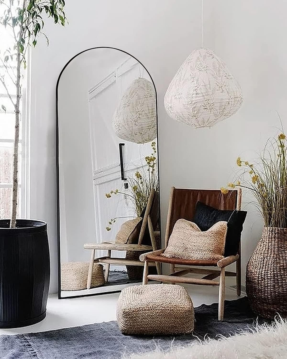 Otlsh Floor Mirror, 71"×30" Arched Full Length Mirror Arched with Stand, Standing Mirror, Full B... | Amazon (US)