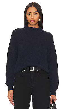 American Vintage East Mock Neck Sweater in Navy Chine from Revolve.com | Revolve Clothing (Global)