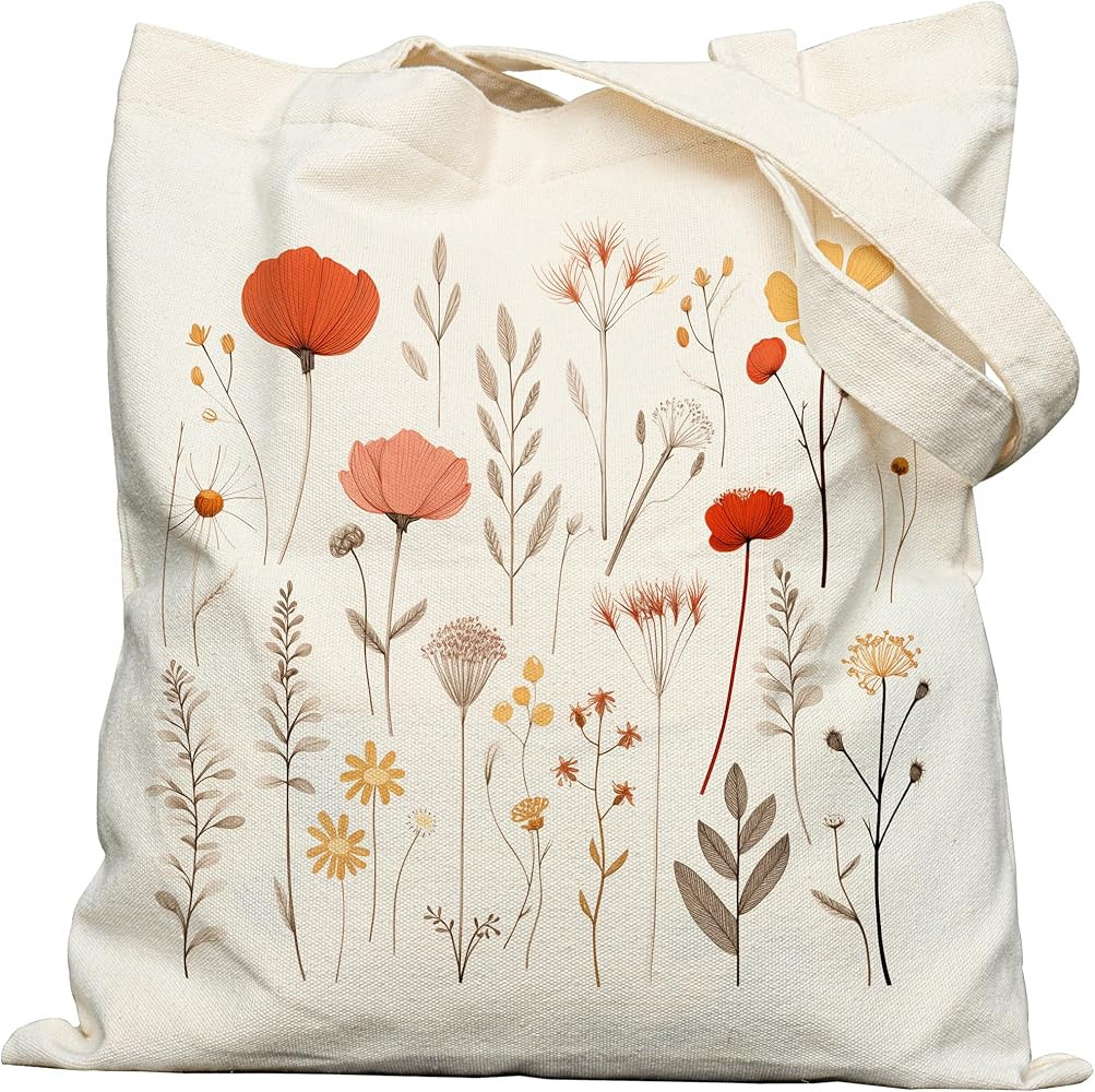 Canvas Tote Bag with Aesthetic Prints, Cute Tote Bag for Women Girls with Wide Strap, Gifts for C... | Amazon (US)
