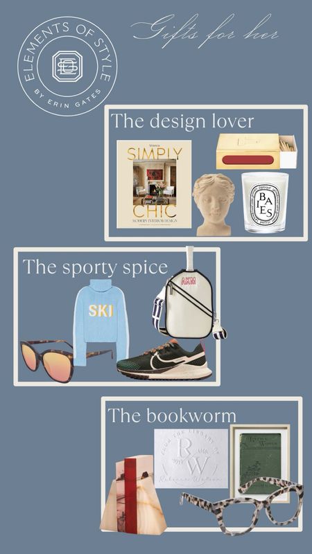 This gift guide is for the sporty gal, design lover and bookworm. Check out my other gift guides to see what’s in store for the homebody, cook, sentimentalist, luxury lover and more! 

#LTKGiftGuide